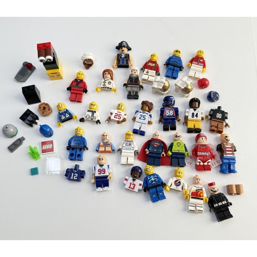 LEGO Mini Figure & Accessory Lot Batman Star Wars NFL Superman & More Over 40 PC